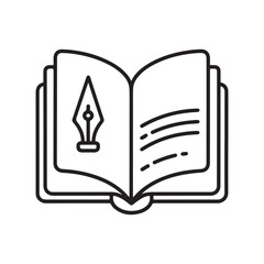 Book with pen vector illustration