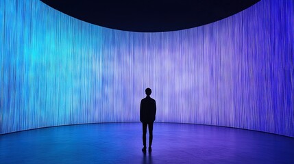 Immersive gigapixel experience modern art gallery digital installation in urban environment