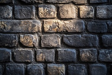 Obraz premium Dark Brick Wall Texture with Subtle Light and Shadow Effects