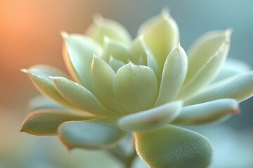 Fototapeta premium Echeveria Elegans Close-up Shot Delicate Beauty of Nature Plant Botanical Background Macro Softness