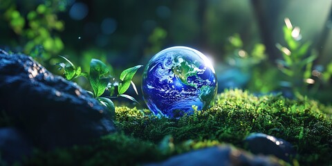 earth day 2025 banner design showcasing nature and our planet's ecosystem