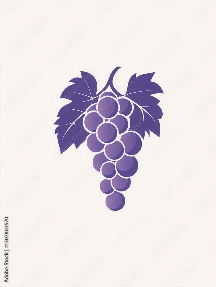 Leinwandbilder Modern abstract grape bunch logo design showcasing soft purple hues and artistic simplicity for branding and identity Generative AI