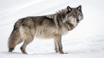Obraz premium Alaskan Wolf On White Background