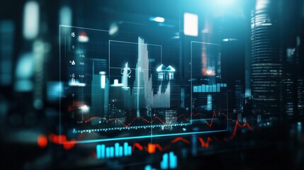 Data analytics revolution high-tech visualization corporate office digital interface futuristic environment close-up business insights