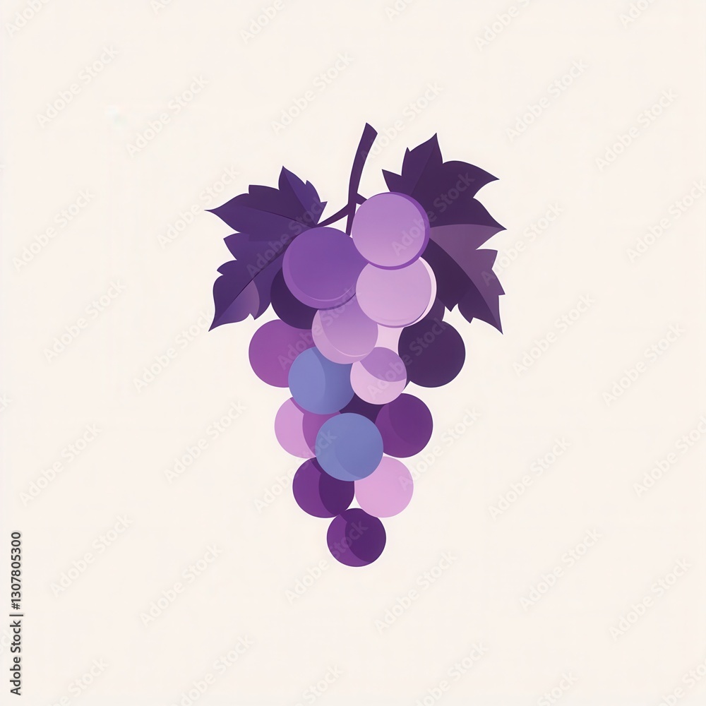 Leinwandbilder modern abstract logo featuring a grape bunch in soft purple hues showcasing artistic simplicity gene