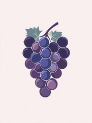 Abstract logo design featuring a grape bunch in soft purple hues with modern artistic simplicity for branding Generative AI