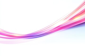 Elegant composition of abstract glowing neon lines on white background creates a futuristic digital art effect Generative AI