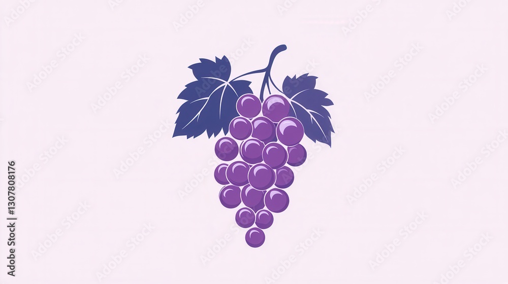 Aufkleber modern abstract grape bunch logo design in soft purple hues showcasing artistic simplicity generativ