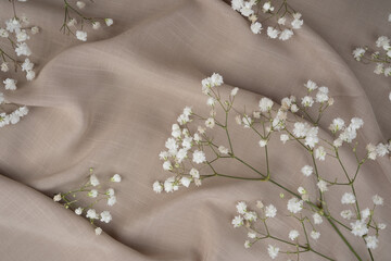 Baby’s Breath Flowers on Neutral Fabric