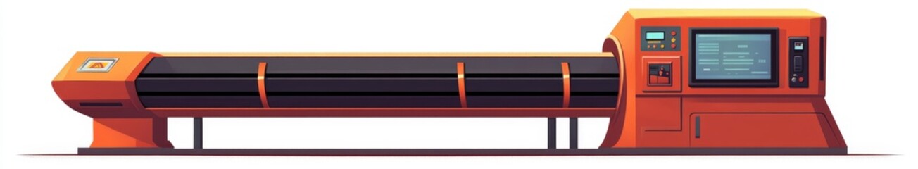 Naklejka premium Goods are being transported through a factory by means of an automated industrial conveyor belt system