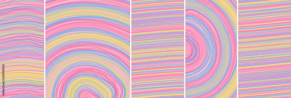 Wall mural irregular lines pattern in perspective. geometric wallpaper with stripes. strips similar to threads.