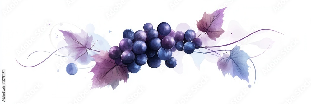 Aufkleber modern abstract grape bunch logo design featuring soft purple hues and artistic simplicity generativ
