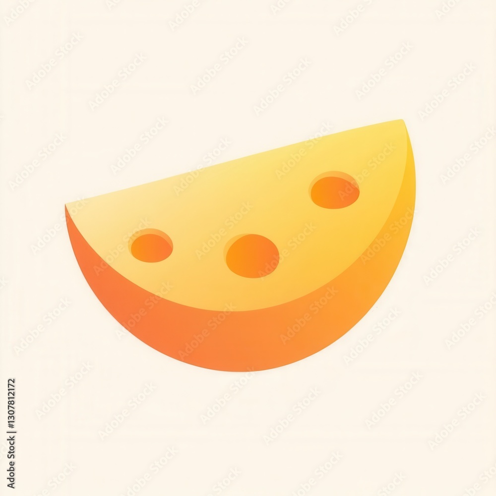 Aufkleber minimalist cheese wedge logo design featuring soft yellow orange gradient in clean style generative 