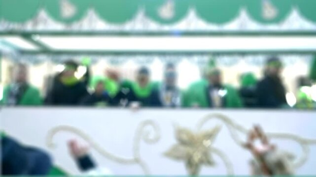 Carnival in Germany. Blurred Procession Background	
