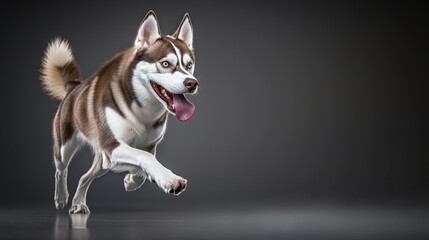 Dog Running at Full Speed with Tongue Out in Intense Motion Shot