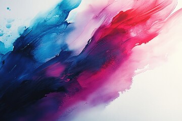 Abstract art painting with vibrant blue, pink, and purple hues blending seamlessly.