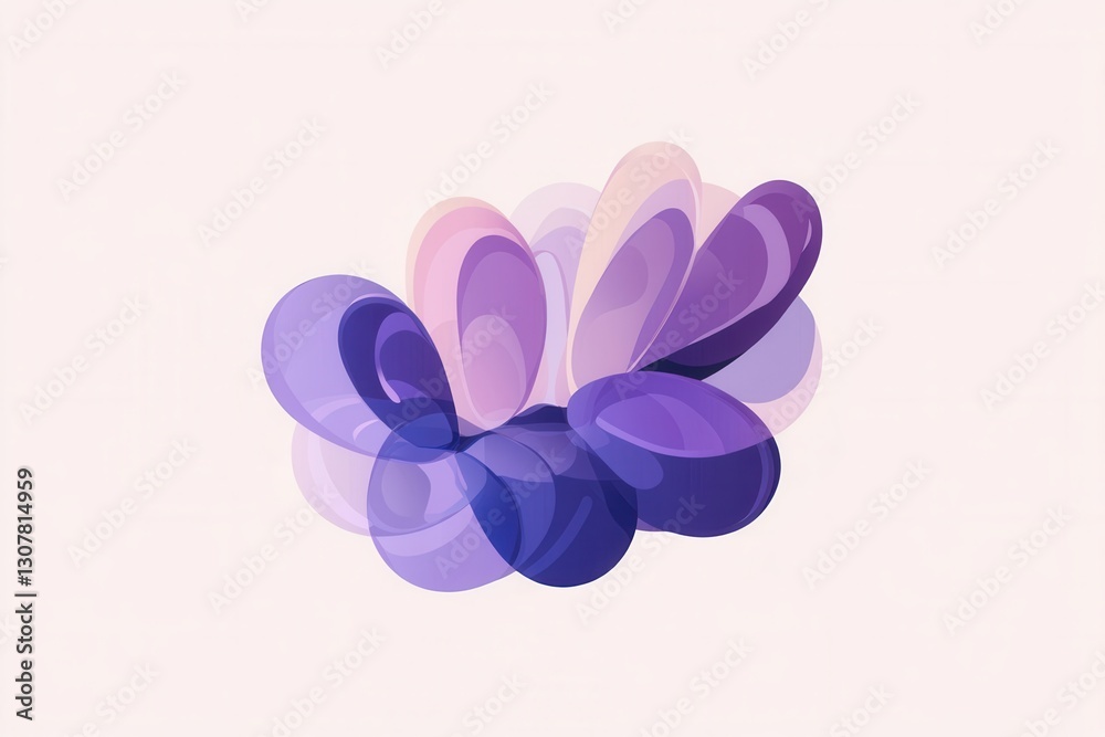 Aufkleber Modern abstract logo design featuring a cluster of grapes in soft purple hues that showcases artistic simplicity Generative AI