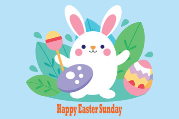  happy easter sunday vector art illustration