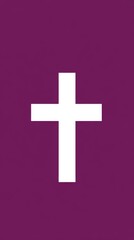 Obraz premium a simple purple and white cross symbol, elegantly positioned against a solid background.