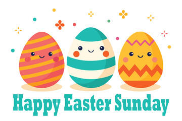  happy easter sunday vector art illustration