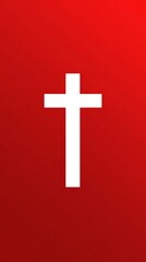 Obraz premium a simple red and white cross symbol, elegantly positioned against a solid background