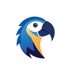 parrot head on white background