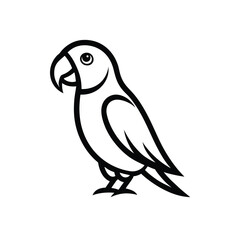 parrot line art on white background