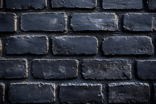 black brick wall background, - Powered by Adobe