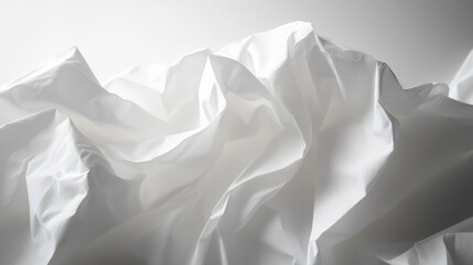 Dramatic white fabric flowing abstract setting digital art minimalist aesthetic