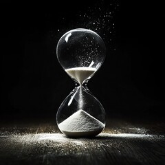 hourglass on dark background