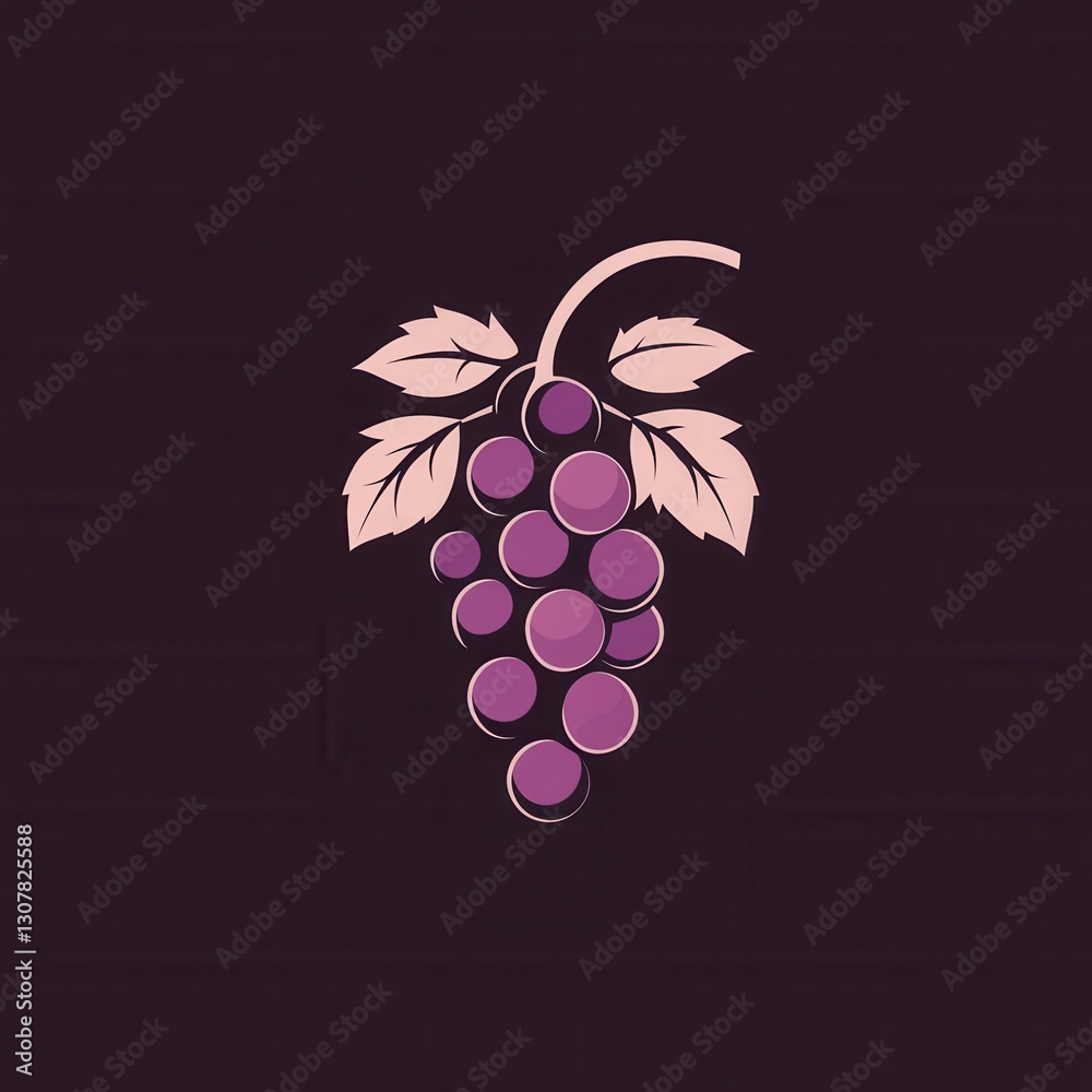Leinwandbilder modern abstract grape bunch logo design in soft purple hues reflecting artistic simplicity for brand