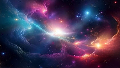 Obraz premium Generated image - Nebula and galaxies in space. Abstract cosmos background