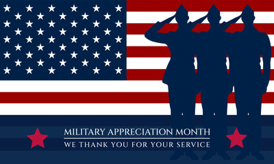 Happy National Military Appreciation Month Background Design Illustration