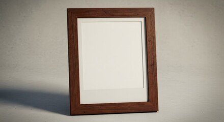 A photo frame with a blank Polaroid-style insert.