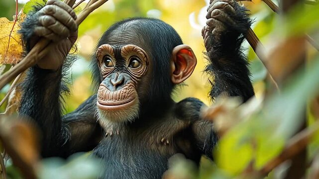 an orangutan in the habitat footage