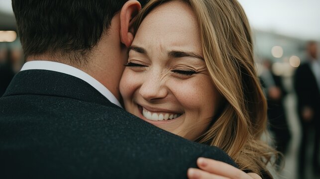 Military mom embracing son at homecoming event emotional reunion gigapixel standard scale joyful environment - Powered by Adobe