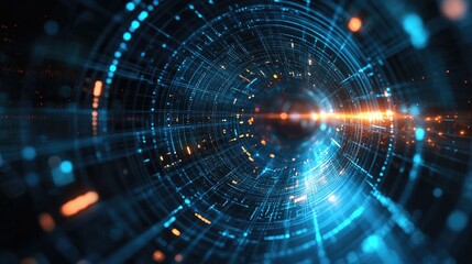 Obraz premium Digital Tunnel, Journey Through Cyberspace