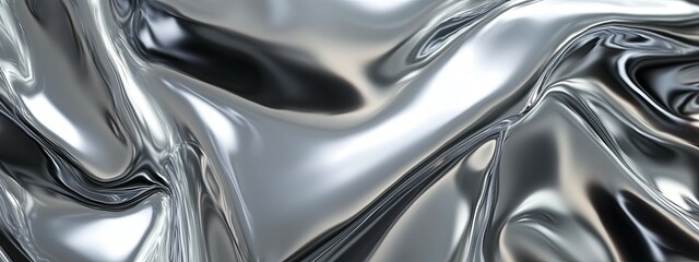 Liquid Metal: Abstract Silver Drape in Sleek, Modern Style
