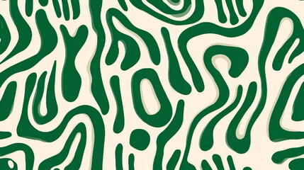 Fototapeta premium green and white pattern featuring thick lines and simple organic shapes.