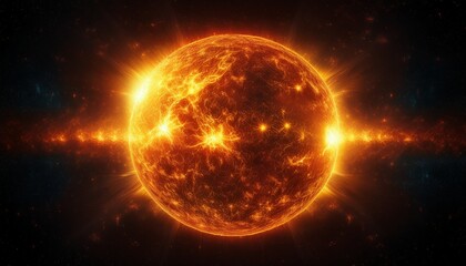 Obraz premium Generated image - The sun from space on a dark background.