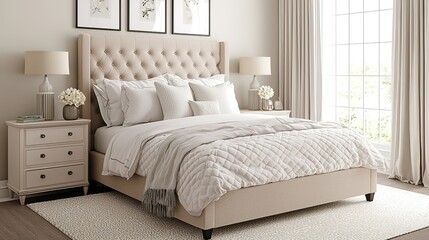 Cozy bedroom design rendering modern home interior style warm environment wide angle inviting atmosphere