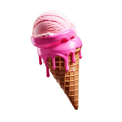 strawberry ice cream isolated