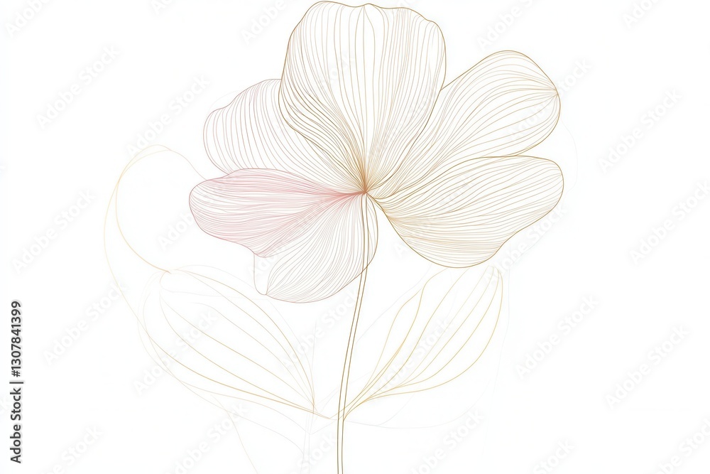 Aufkleber delicate botanical line art featuring modern floral patterns on a white background showcasing minima