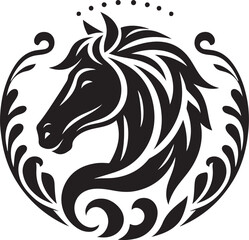 Horse head silhouette logo