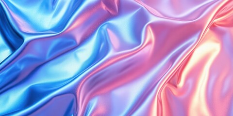Obraz premium Silky fabric in shades of blue and pink with a smooth, flowing texture creates a vibrant visual display