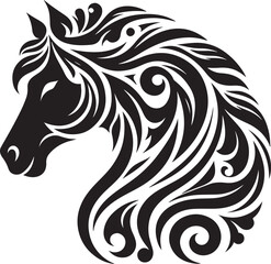 Horse head silhouette logo