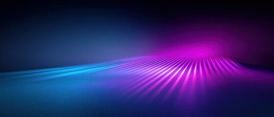 Abstract neon light background with glowing lines in blue and purple, creating a futuristic and modern concept for technology and design