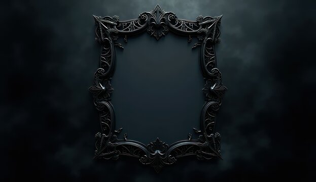 sophisticated gothic border with cobweb elements