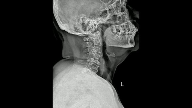 Neck Lateral Radiograph Demonstrating Neck Anatomy