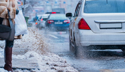 Puddles on the Road – Snowmelt and Drainage Problems Damaging Cars